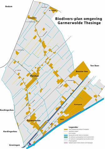 Lokatiekaart Garmerwolde en Thesinge huidige situatie